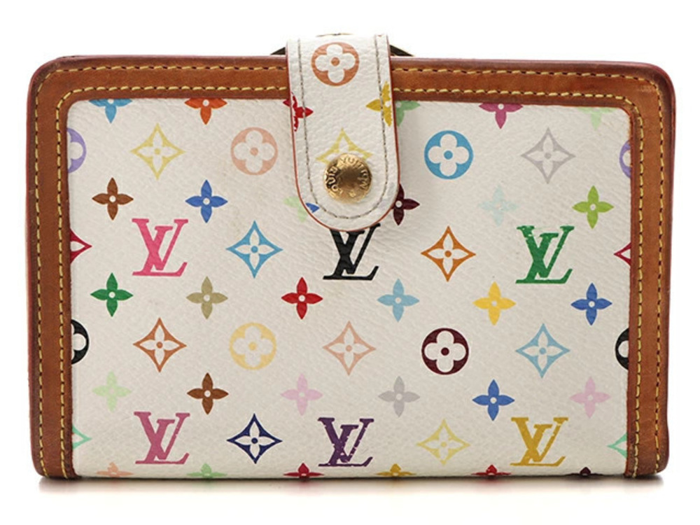 LOUIS VUITTON Portefeuille Viennois Multicolor Blanc White Coin Purse